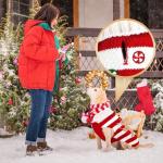 BAEJMJK Dog Christmas Sweater Xmas Holiday Dog Clothes Warm Turtleneck Pet Puppy Outfits Costume Fall Winter Knit Pullover for Small Medium Large Dogs(Red,Large)