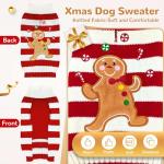 BAEJMJK Dog Christmas Sweater Xmas Holiday Dog Clothes Warm Turtleneck Pet Puppy Outfits Costume Fall Winter Knit Pullover for Small Medium Large Dogs(Red,Large)