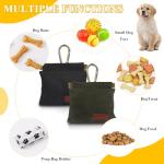 2Pcs Dog Treat Pouches for Pet Training, Hand Free Puppy Dogs Treat Bag with Carabiner, Portable Auto Closing Pet Dog Walking Bag for Travel or Outdoor Use, Pets Feed Snack Reward Pocket- Black, Green