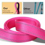 Jumpress Soft Neoprene Padded Dog Collar and Leash Set for Small Medium Large Dogs, Reflective Durable Nylon Dog Collar with 5ft Leash Easy for Walking, Hot Pink,Neck fit 12.5-19.5’’