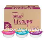 Friskies Purina Grain Free Wet Cat Food Lickable Cat Treats Variety Pack, Lil' Soups With Salmon, Tuna or Shrimp - (Pack of 30) 1.2 oz. Cups
