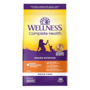 Wellness Complete Health Adult Dry Cat Food for Indoor and Outdoor Cats, Grain Free, Natural, Chicken & Chicken Meal (11.5 Pound Bag)