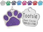 Pet ID Tag, Glitter Paw Bling, Cat ID Tag, Dog ID Tag, Custom Engraved, Dog Name Tag, Cat Name Tag, Dog Tags Personalized, Cat Tags Personalized, Pet Tag Personalized