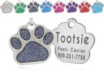 Pet ID Tag, Glitter Paw Bling, Cat ID Tag, Dog ID Tag, Custom Engraved, Dog Name Tag, Cat Name Tag, Dog Tags Personalized, Cat Tags Personalized, Pet Tag Personalized