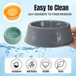 Acshio 24 Pack Plastic Dog Bowl, 10 Oz Reusable Pet Food and Water Bowl with Cute Dog Paw Print, Stackable Puppy Cat Feeding Bowls Food Dishes for Dog Cat Party Supplies, 4 Color