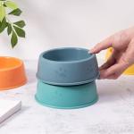 Acshio 24 Pack Plastic Dog Bowl, 10 Oz Reusable Pet Food and Water Bowl with Cute Dog Paw Print, Stackable Puppy Cat Feeding Bowls Food Dishes for Dog Cat Party Supplies, 4 Color