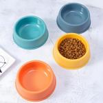 Acshio 24 Pack Plastic Dog Bowl, 10 Oz Reusable Pet Food and Water Bowl with Cute Dog Paw Print, Stackable Puppy Cat Feeding Bowls Food Dishes for Dog Cat Party Supplies, 4 Color