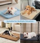 MADE 4 PETS Dog Crate Pad Bed for Medium Large Dogs, Washable & Reversible, Anti-Slip Kennel Mat for Cozy Sleeping, Soft Fluffy Dog Bed for Indoor & Outdoor Use, 35"x23", Blue