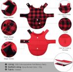 ASENKU Dog Winter Coat, Fleece Doggie Jacket Plaid Reversible Vest Waterproof Windproof Cold Weather Clothes for Small Medium Large Dogs(Red, M)