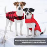 ASENKU Dog Winter Coat, Fleece Doggie Jacket Plaid Reversible Vest Waterproof Windproof Cold Weather Clothes for Small Medium Large Dogs(Red, M)