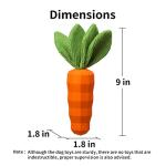 MewaJump Dog Squeaky Chew Toys for Aggressive Chewers, Rubber Carrot Dog Toys for Training and Cleaning, Durable Interactive Tough Dog Toy for Puppy Medium Dogs