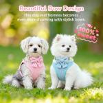 RoseYouth Dog Collar and Leash Set with Bowtie, Girl Dog Collars Metal Buckle Adjustable for Small Medium Dogs (Pink, S: Neck 10-16", Chest 13-16")