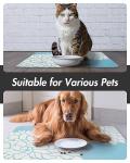 MontVoo-Pet Feeding Mat-Absorbent Floral Cat&Dog Food Mat-Dog Mat for Food and Water Bowl-No Watermark Quick Dry Dog Water Dispenser Mat Pet Placemat-Pet Supplies & Accessories 1219 Blue