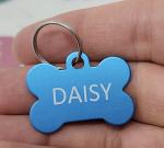 Dr. Fremont's Pet ID Tag Custom for Dog Cat Personalized | Many Shapes and Colors to Choose from | Made in USA | Strong Anodized Aluminum (Small, Bone)