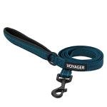 Best Pet Supplies Voyager Reflective Dog Leash or Collar with Neoprene Handle, for Small, Medium, and Large Breed Puppies, Cute and Heavy Duty for Walking, Running and Training - Blue (Leash), S