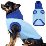 XS Hoodie for Small Dogs – Blue Puppy Lightweight Sweater | Color Block Sweatshirt with Hood and Leash Hole, Warm for Home & Outdoor Use,Pet Chihuahua Clothes