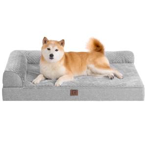 EHEYCIGA Memory Foam Dog Bed Large Sized Dogs, Pet Bed for Large Dog for Crate with Waterproof Liner, Pet Couch Bed Orthopedic with Washable Removable Cover, 35x23x6 Inches, Grey