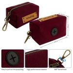 Wisedog Dog Collar and Leash Set, Waterproof Adjustable Puppy Collars with Cute Tag 5FT Dog Leash with Poop Bag for Small Medium Large Dogs (M, Burgundy)