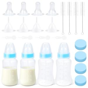 Puppy Kitten Nursing Bottle 4oz - Small Animal Feeding Kit with Nipples | Hand Feeding Supplies for Puppies, Kittens, Rabbits, Ferrets & Newborn Pets