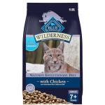 Blue Buffalo Wilderness Natural Mature Dry Cat Food for Cats 7+ Years, High-Protein and Grain-Free Diet, Supports Immune System Health and Energy to Stay Active, Chicken, 5-lb. Bag