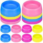 Yetene 24 Pcs Pet Plastic Bowls Dogs Puppy Birthday Party Supplies Reusable Cat Food Feeding Water Dish Candy Colour Pet Bowls for Dog Birthday Party Favors, Blue Rose Red Yellow and Pink