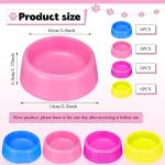 Yetene 24 Pcs Pet Plastic Bowls Dogs Puppy Birthday Party Supplies Reusable Cat Food Feeding Water Dish Candy Colour Pet Bowls for Dog Birthday Party Favors, Blue Rose Red Yellow and Pink