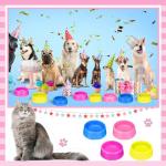 Yetene 24 Pcs Pet Plastic Bowls Dogs Puppy Birthday Party Supplies Reusable Cat Food Feeding Water Dish Candy Colour Pet Bowls for Dog Birthday Party Favors, Blue Rose Red Yellow and Pink