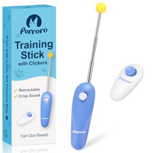 Cat Training Clicker Kit – Includes Finger Clicker and Target Stick – Perfect for Positive Reinforcement, Behavior & Obedience Training Indoors & Outdoors – Suitable for Dogs, Birds & Small Pets