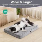 OhGeni Orthopedic Waterproof & Machine Washable Dog Bed for Medium Large Pets, Cat Mat with 25D Egg Crate Foam, Non-Slip Bottom & Removable Cover, 36 Inches(Gray)