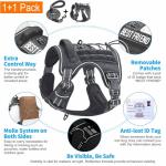 Beebiepet Heavy Duty Tactical Dog Harness for Large Dogs, No Pull Adjustable Pet Harness Reflective Service Training Easy Control Pet Vest Military K9 Working Dog Harnesses- Large, Black