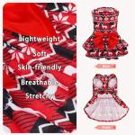 PUPTECK Print Dog Dress Pet Apparel for Christmas with Cute Bowtie Puppy Clothes Outfit, Deer, XS