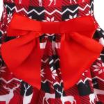 PUPTECK Print Dog Dress Pet Apparel for Christmas with Cute Bowtie Puppy Clothes Outfit, Deer, XS