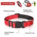 Dynmeow Reflective Dog Collar and Leash Set, 6FT Strong Climbing Rope Leash with Padded Handle, Adjustable Pet Collar with Soft Neoprene Padding for Medium Large Dogs, Red, M