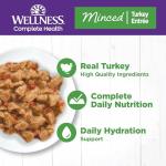 Wellness Complete Health Minced Adult Wet Cat Food, Natural, Protein-Rich, Grain Free, 3 Ounce, 24 Pack, (Turkey Entrée)