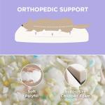 LE SURE Cute Large Dog Bed for Crate-Thick Shredded Chopped Foam Pet Bed Indoor with Removable Washable Cover, Modern Fuzzy Plush & Anti Slip Bottom, Blue