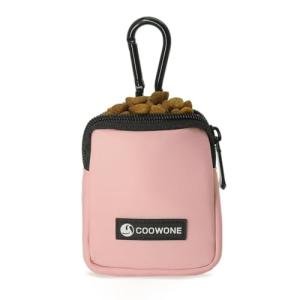 COOWONE Dog Treat Pouch Pocket Sized Pet Puppy Training Pouch for Dog Training Behavior Aids, Waterproof Nylon Fabric Dog Poop Bag Holder, Hands Free Dog Walking Bag with Metal Carabiner (Pink)