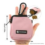 COOWONE Dog Treat Pouch Pocket Sized Pet Puppy Training Pouch for Dog Training Behavior Aids, Waterproof Nylon Fabric Dog Poop Bag Holder, Hands Free Dog Walking Bag with Metal Carabiner (Pink)