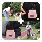 COOWONE Dog Treat Pouch Pocket Sized Pet Puppy Training Pouch for Dog Training Behavior Aids, Waterproof Nylon Fabric Dog Poop Bag Holder, Hands Free Dog Walking Bag with Metal Carabiner (Pink)