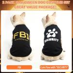 KOOLTAIL Dog Security Shirt, 2 Pack Soft & Lightweight Winter Fall Dog Detective Costume for Small Medium Dogs, Pet Sleeveless Clothes Outfit for Boy Girl Puppy Cats Pitbull Bulldog Chihuahua Shih tzu
