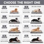 OhGeni Orthopedic Waterproof & Machine Washable Dog Bed for Large Pets, Suitable for Crates, Cat Mat with 25D Egg Crate Foam, Non-Slip Bottom & Removable Cover, 41 Inches(Khaki)