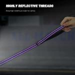 Roses&Poetry Reflective Small Dog Collar and Leash Set, Puppy Collars and Leashes with Gradient Violet, Adjustable Durable Nylon Soft Pet Leash and Collar for Girl and Boy Dogs （Violet-S