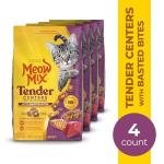 Meow Mix Tender Centers Basted Bites Dry Cat Food, Chicken & Tuna Flavor, 3 Pound (Pack of 4), Crunchy Outside Meaty Inside