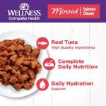 Wellness Complete Health Minced Adult Wet Cat Food, Natural, Protein-Rich, Grain Free, 3 Ounce, 24 Pack, (Salmon Entrée)