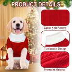 GOYOSWA Dog Christmas Sweater Knitted Turtleneck Dog Sweater Warm Christmas Outfit Clothes for Small Medium Large Dogs Pets (Red, Large)
