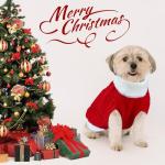 GOYOSWA Dog Christmas Sweater Knitted Turtleneck Dog Sweater Warm Christmas Outfit Clothes for Small Medium Large Dogs Pets (Red, Large)