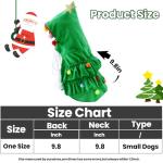 Vellibring Cat Christmas Outfit Green Pet Cloak with Hat with Star and Pompoms Puppy Cape Clothes Xmas Tree Elf Costumes Party Pet Supplies Accessories for Small Dogs Cats Pet Santa Presents