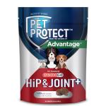 Pet Protect Dog Hip & Joint+ Supplement for Active & Aging Dogs, Vet-Formulated Synovi G4, Dog Glucosamine, Chicken-Flavored Soft Chews (120 Count)