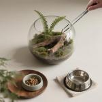 VraySang 2 PCS 10.6" Stainless Steel Reptile Feeding Tongs with Rubber Tips, Straight & Curved Tweezers for Bearded Dragon Tank Accessories, Lizard Snake Enclosure, Aquarium Crafts- Terrarium Supplies