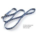 Ihoming Dog Collar and Leash Set for Daily Outdoor Walking Running Training, Bone Design for Small Boys Girls Dogs Cats Pets, S-Up to 20LBS