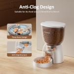 5L/21 Cup Automatic Cat Feeder, Timed Cat Dry Food Dispenser, Automatic Pet Feeders Dual Power Supply, 6 Meal Programmable 1-20 Portion Cats Feeder, Auto Dog Feeders,Pet Food Dispenser for Cats, Puppy